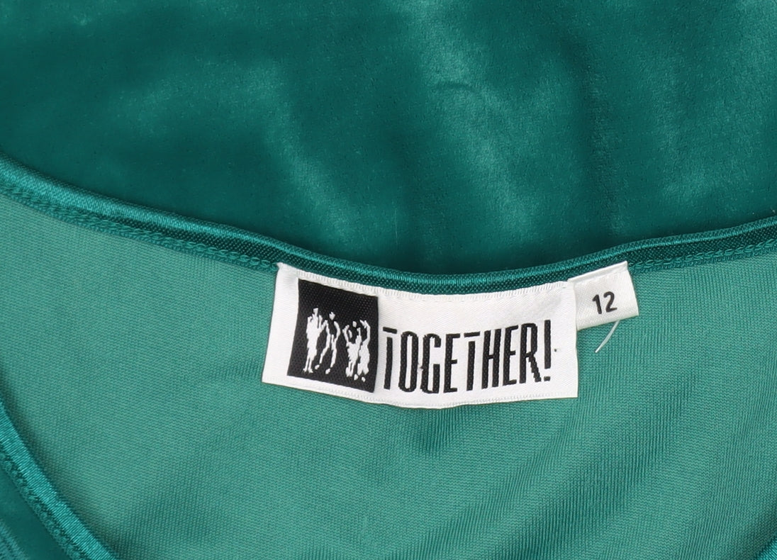 Womens UK Size 12 Together Green Basic Blouse