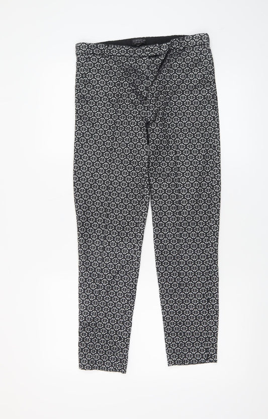 Womens UK Size 10 Topshop Slim Fit Casual Party/Cocktail Black Trousers