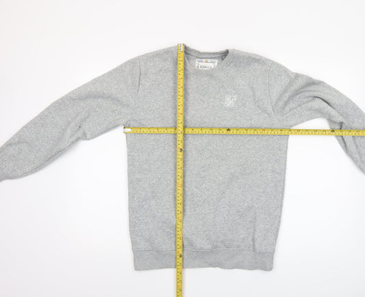 Mens UK Size XS SikSilk Grey Pullover Sweatshirt