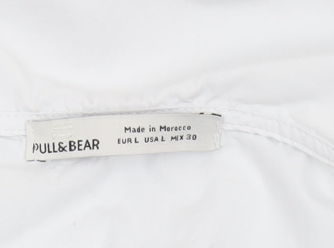 Womens UK Size L Pull & Bear White Cropped Blouse