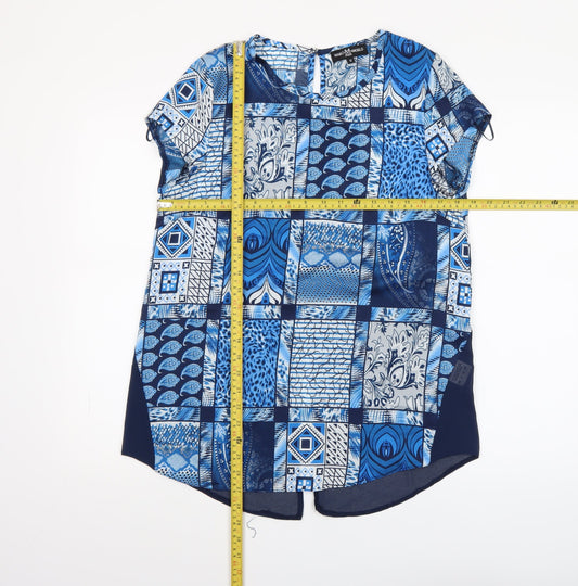 Womens UK Size 12 Marc Angelo Blue Tunic Blouse