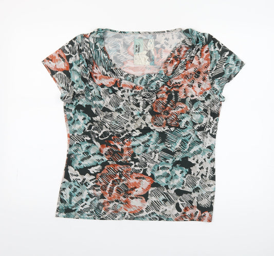 Womens UK Size 16 Betty Jackson Black Multicoloured Basic T-Shirt