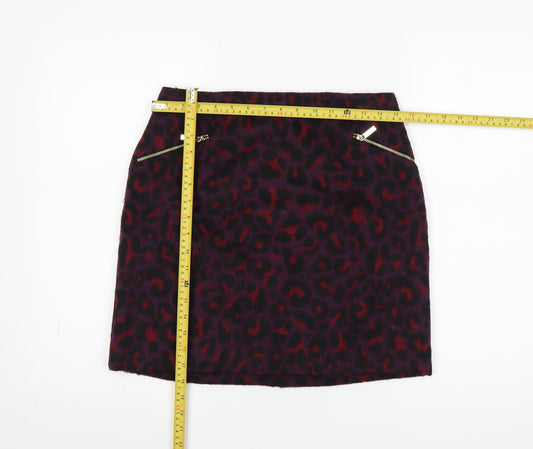 New Look Women's Multicoloured Animal Print Short Skirt Size 10