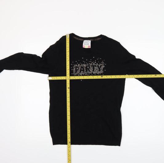 Clements Ribeiro Women’s Black S Party Jumper Long Sleeve Wool Blend