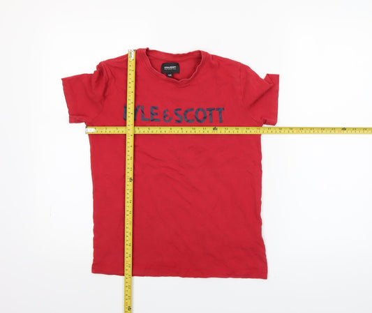 Lyle & Scott Boys Red Logo T-Shirt 9-10 Years Short Sleeve Cotton Top