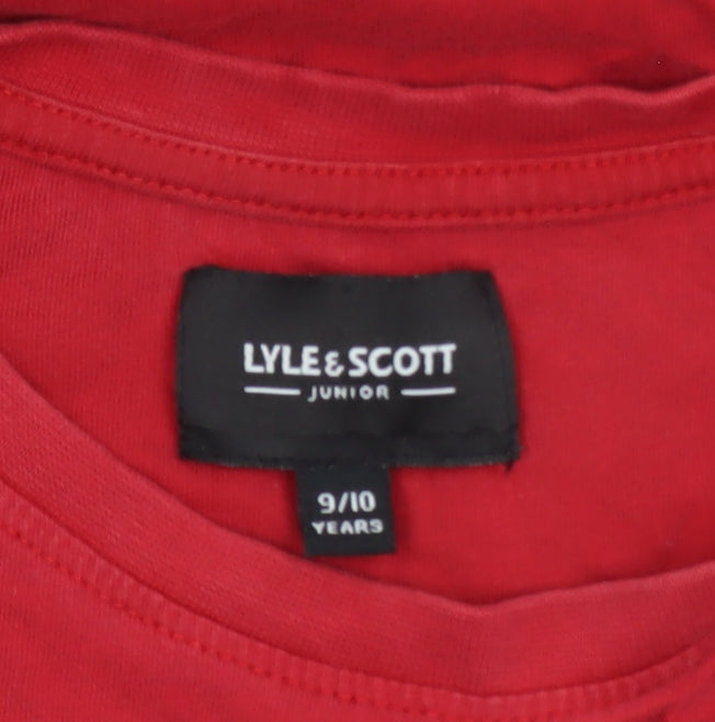 Boys UK Size 9-10 Years Lyle & Scott Red Basic T-Shirt