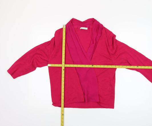 Windsmoor Women’s Pink Silk Trim Open V-Neck Cardigan M