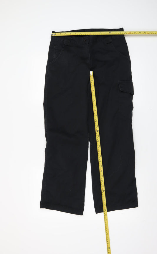 Dickies Womens Black Cargo Workwear Trousers Size 10S