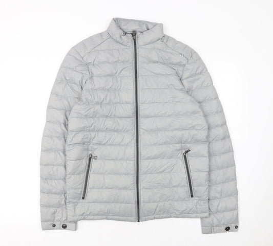 Marks and Spencer Women’s Grey Puffer Jacket Small Quilted Down Coat