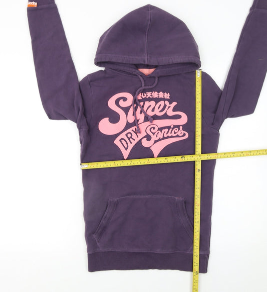 Womens UK Size XS Superdry Purple Pullover Hoodie