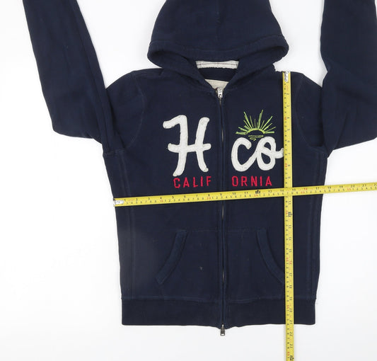 Womens UK Size L Hollister Blue Full Zip Hoodie
