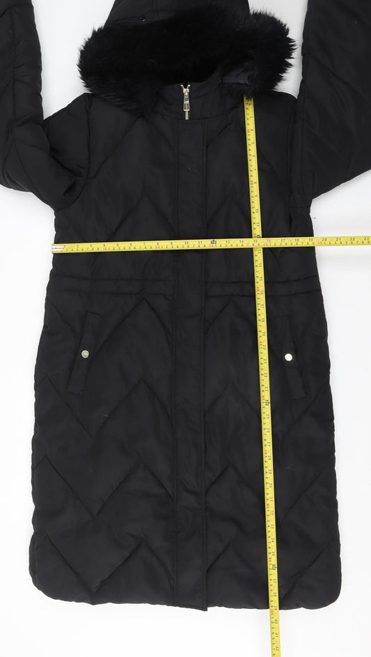 Womens UK Size 12 Lipsy Black Puffer Jacket