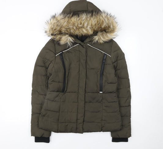Womens UK Size S Superdry Green Puffer Jacket