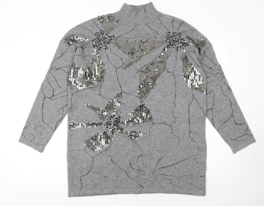 Womens UK Size One Size Studio Grey Pullover Jumper