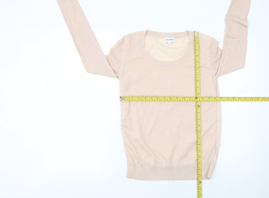 Womens UK Size XS Calvin Klein Beige Pullover Jumper