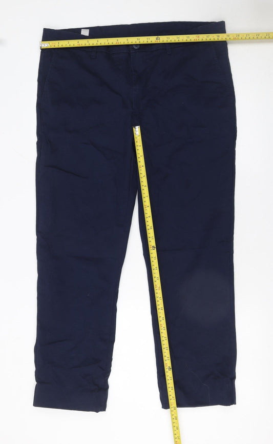 Dunnes Stores Men's Blue Chino Trousers 36W 33L Regular Fit