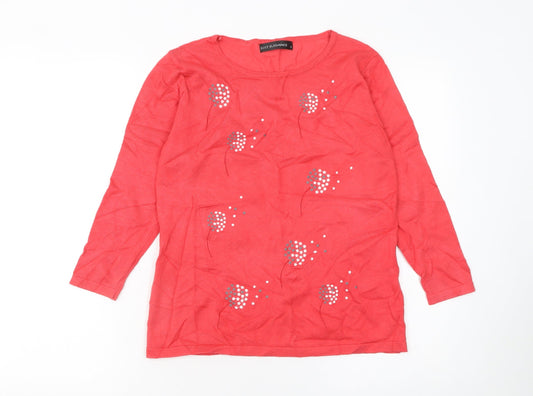 Womens UK Size S Just Elegance Red Pullover Jumper