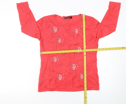 Womens UK Size S Just Elegance Red Pullover Jumper