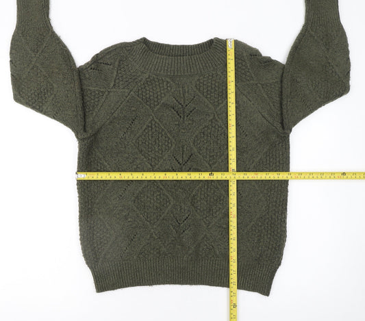 Womens UK Size M Marks and Spencer Green Pullover Jumper