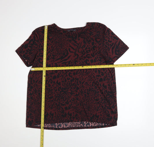 Womens UK Size 16 Marks and Spencer Brown Basic T-Shirt