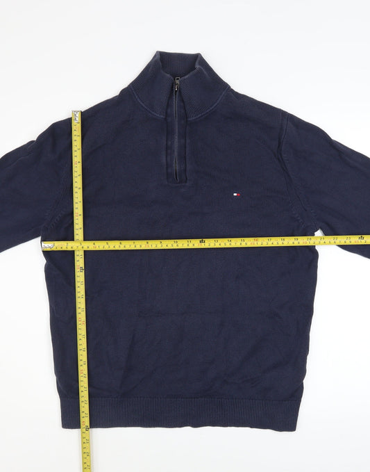 Mens UK Size XL Tommy Hilfiger Blue 1/2 Zip Jumper