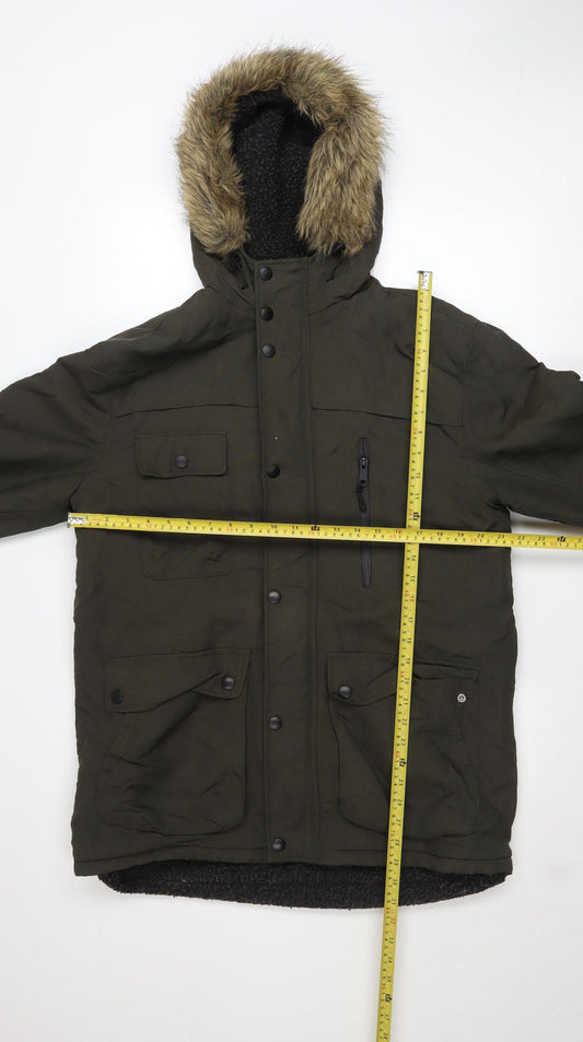 Mens UK Size M Holmes & Co Green Parka Coat