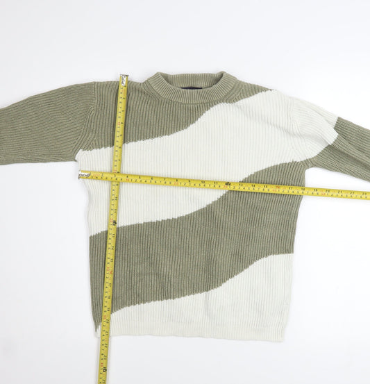 Marks and Spencer Women’s XS Khaki Mix Ribbed Cotton Jumper
