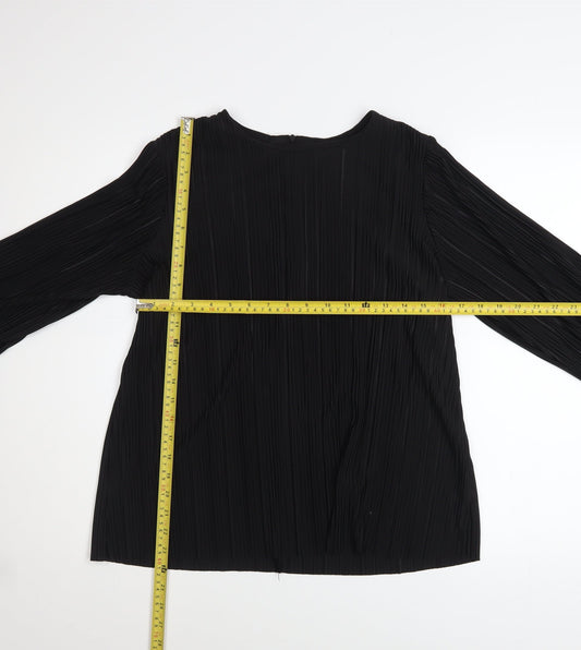 Womens UK Size XS Gallery Black Basic Blouse