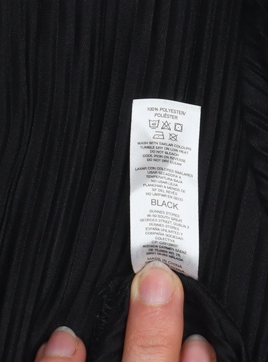 Womens UK Size XS Gallery Black Basic Blouse