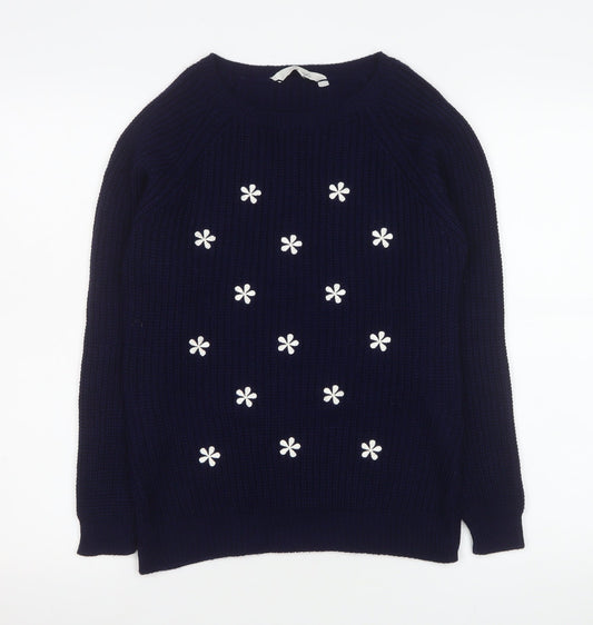 Womens UK Size S Peacocks Blue Pullover Jumper