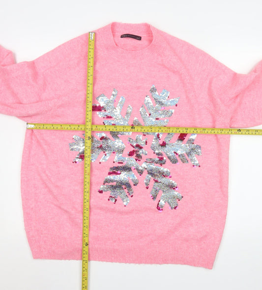 Womens UK Size L Marks and Spencer Pink Pullover Jumper