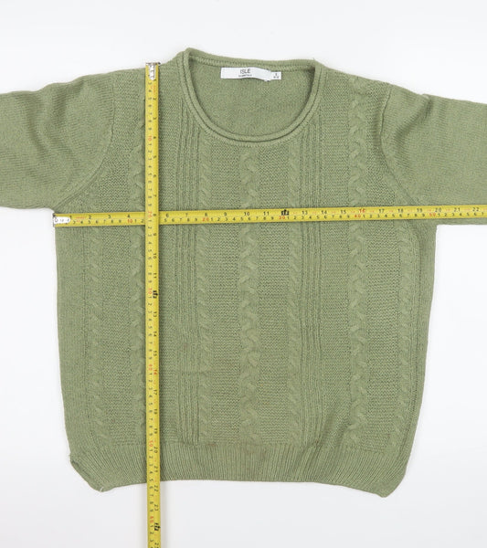 Womens UK Size S Isle Essentials Green Pullover Jumper