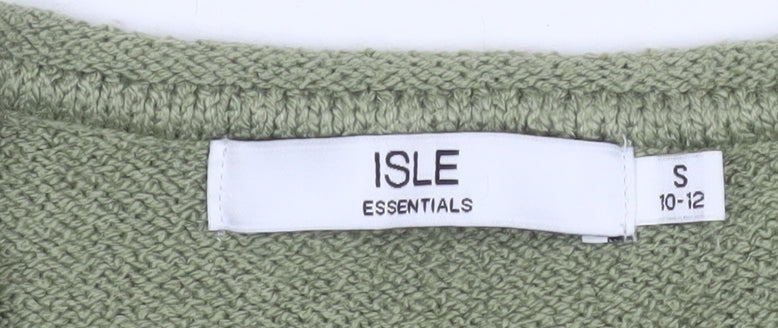 Womens UK Size S Isle Essentials Green Pullover Jumper