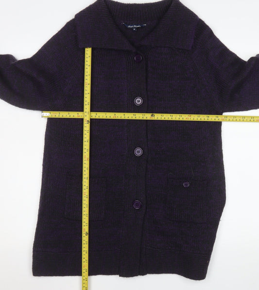 Womens UK Size M Sarah Hamilton Purple Cardigan Jumper
