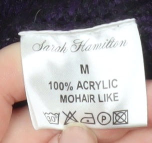 Womens UK Size M Sarah Hamilton Purple Cardigan Jumper