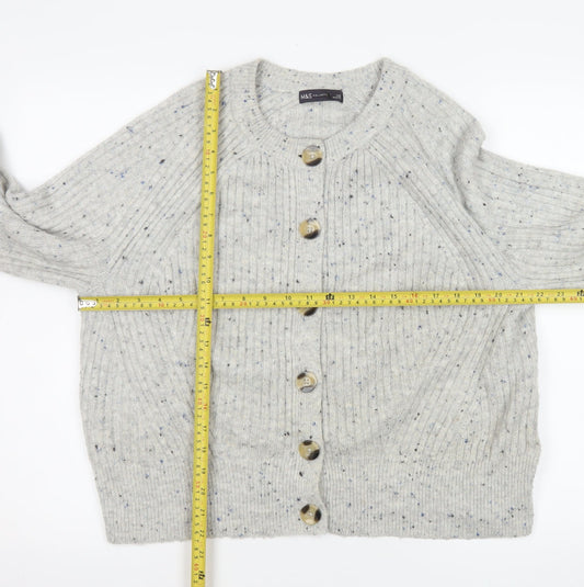 Womens UK Size L Marks and Spencer Grey Cardigan Jumper