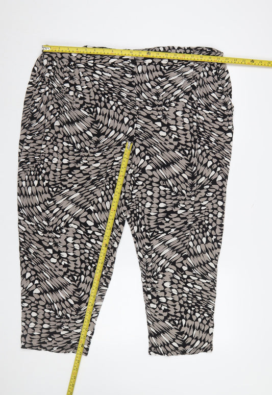 Debenhams Women’s Black Geometric Tapered Trousers Size 22