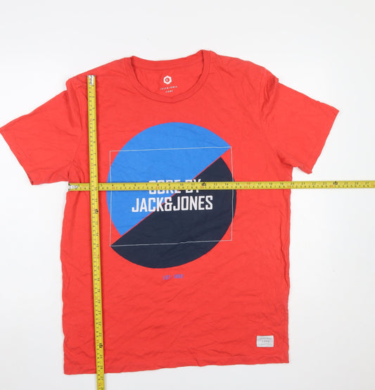 Mens UK Size M JACK & JONES Red T-Shirt