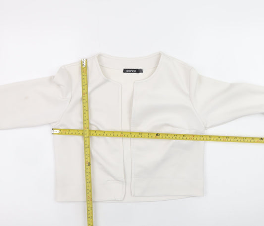 Womens UK Size 12 Boohoo Ivory Cropped Blouse