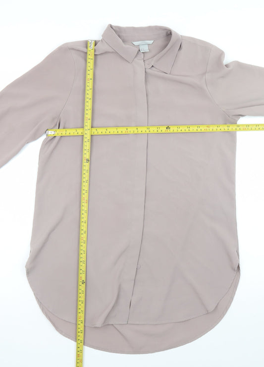 Womens UK Size 12 H&M Beige Basic Button-Up