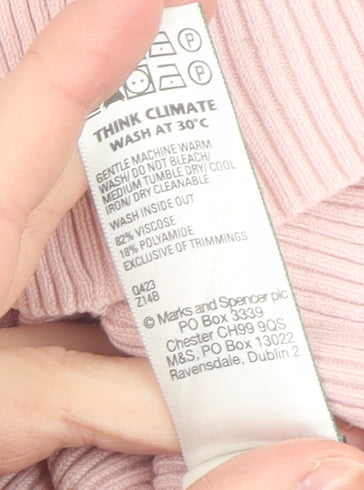 Womens UK Size S Marks and Spencer Pink Basic T-Shirt