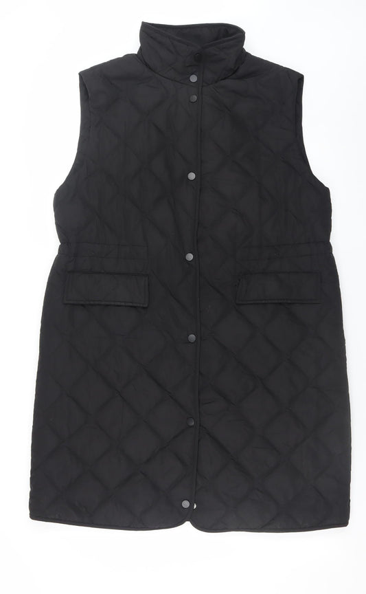 Womens UK Size S Primark Black Quilted Coat
