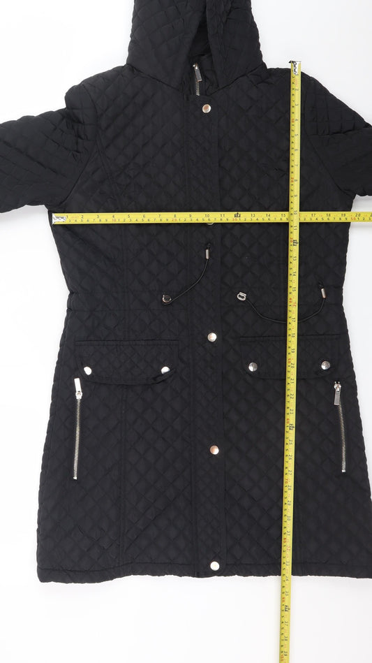 Womens UK Size 12 Dunnes Black Quilted Coat