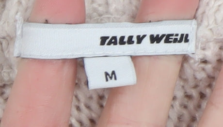 Womens UK Size M TALLY WEiJL Beige Cardigan Jumper