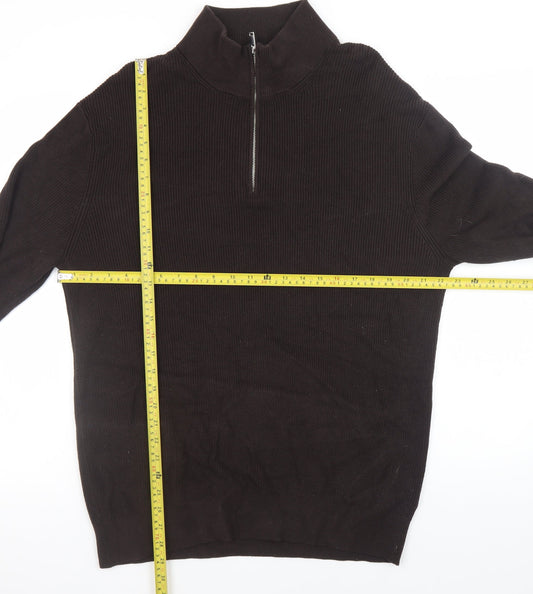 Womens UK Size L H&M Brown Full Zip Jumper