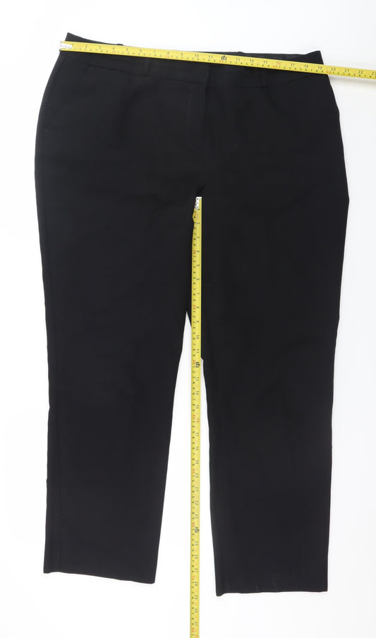 Womens UK Size 12 Dunnes Regular Fit Business Casual Workwear Black Trousers