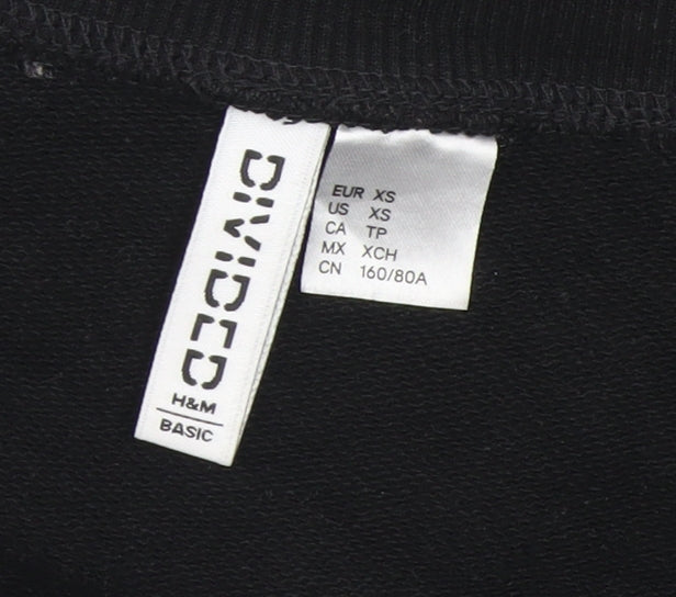 Womens UK Size XS H&M Black Pullover Sweatshirt