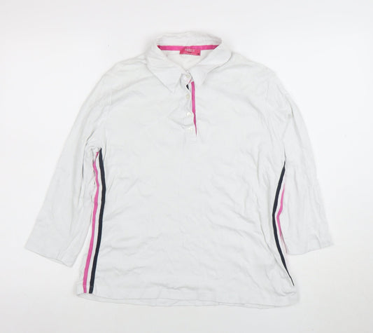 Womens UK Size 18 Pamela Femme Beverly Hills White Basic Polo