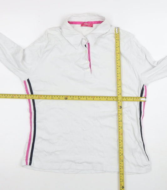 Womens UK Size 18 Pamela Femme Beverly Hills White Basic Polo