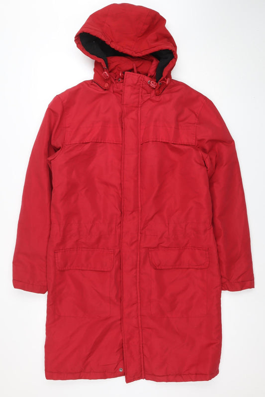 Womens UK Size S Cotton Traders Red Parka Coat